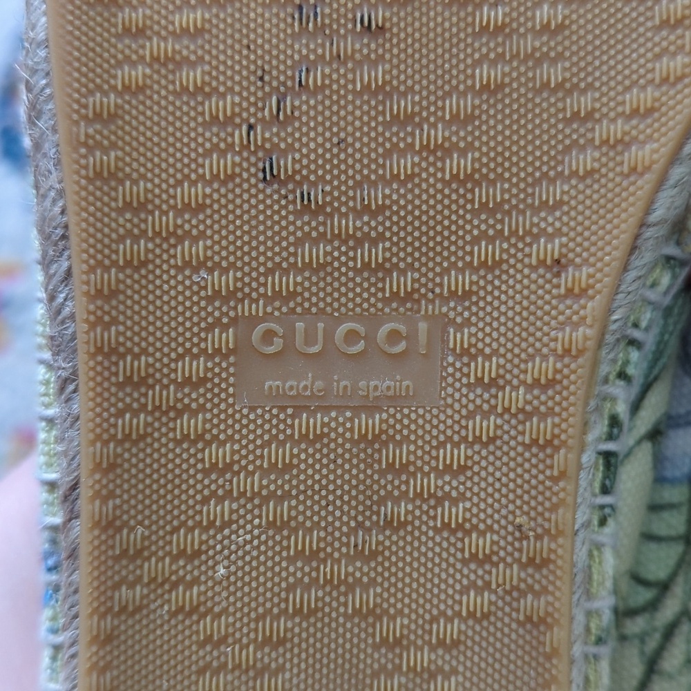 Gucci x Kris Knight Flora Knight Floral Canvas Espadrille Flats Citrus Yellow 38 - Picture 16 of 16